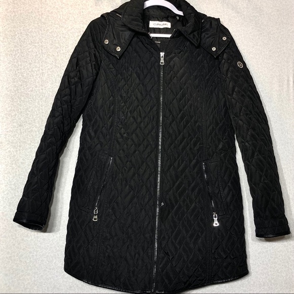 Calvin Klein knee length black winter jacket - Picture 1 of 3